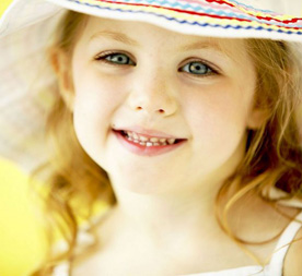 little girl with hat